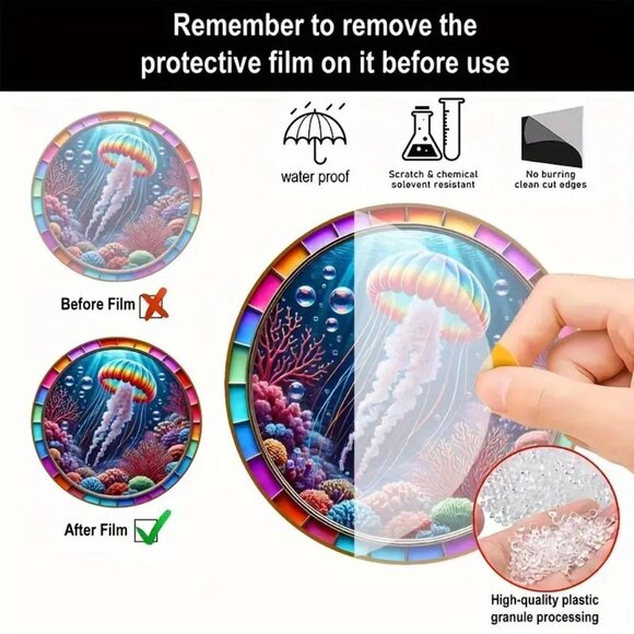 Black Cat Butterfly Suncatcher Cosmic Mystical Stars Hanging Colorful In/Outdoor - Picture 4 of 4